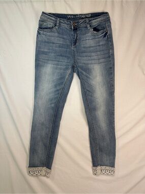 Vanilla Star Light Blue Skinny Jeans with Lace Cuff